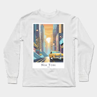 Vintage New York Sunset Drive Long Sleeve T-Shirt